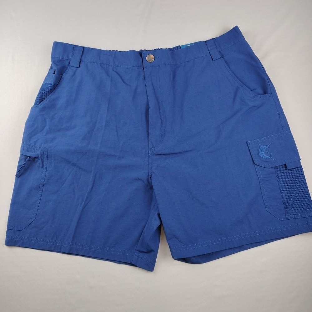 Reel Legends Tarpon Performance Shorts Mens XL Blue 7.5" Inseam Lightweight